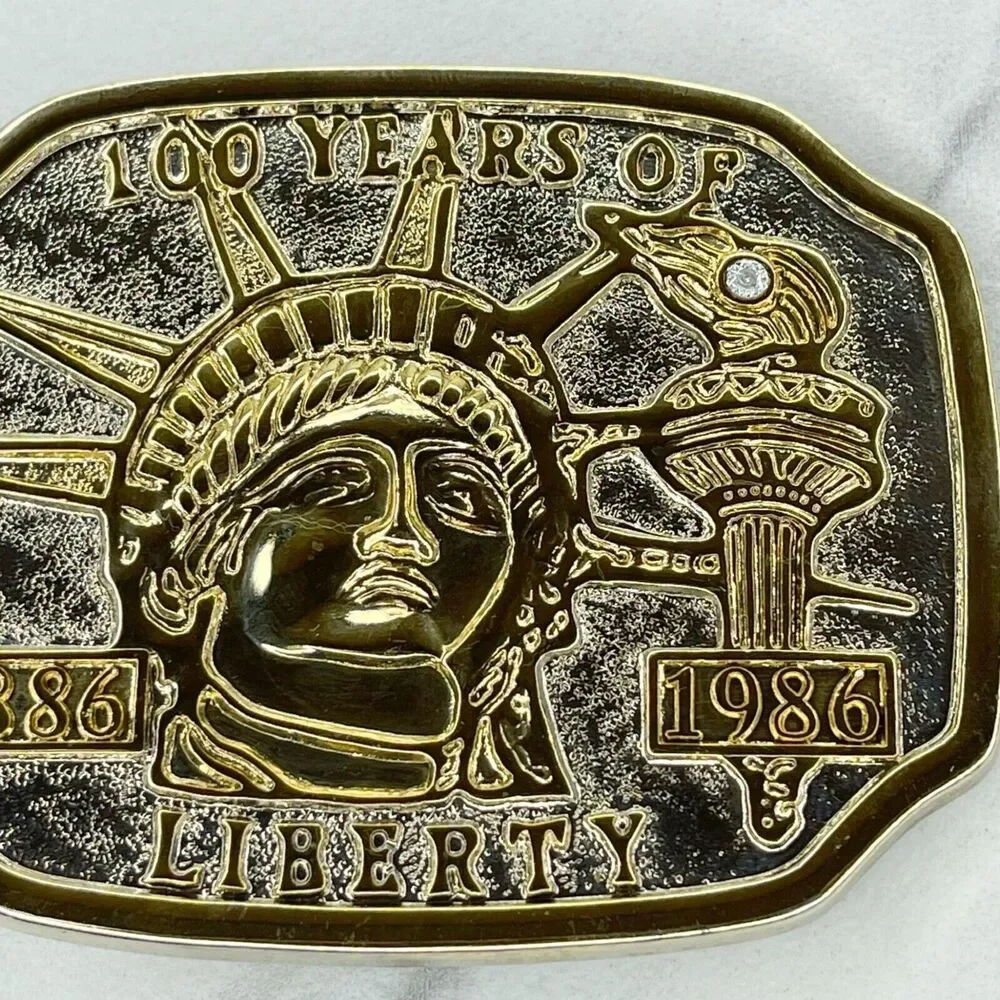 Vintage 100 Years of Liberty 1886 1986 Belt Buckle